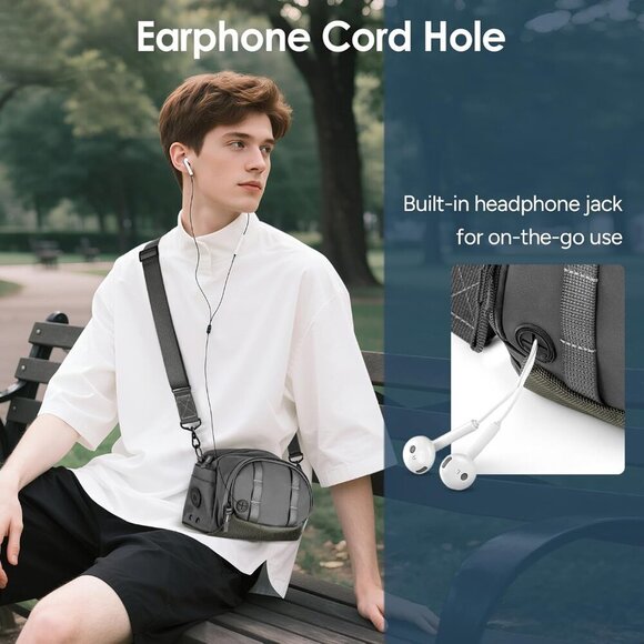 Stylish Gray Multi Pocket Crossbody Bag - Water Resistant Nylon for Teens - Picture 7 of 8